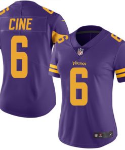 Superb Vikings #6 Lewis Cine Purple Women's Stitched NFL Limited Rush Jersey
