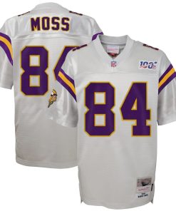 Premium Youth Minnesota Vikings #84 Randy Moss Mitchell & Ness Platinum NFL 100 Retired Player Legacy Jersey
