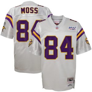 Premium Youth Minnesota Vikings #84 Randy Moss Mitchell & Ness Platinum NFL 100 Retired Player Legacy Jersey
