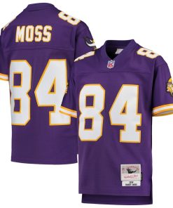 High quality Youth Minnesota Vikings #84 Randy Moss Mitchell & Ness Purple 1998 Legacy Retired Player Jersey