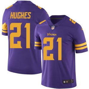 Exceptional Vikings #21 Mike Hughes Purple Youth Stitched NFL Limited Rush Jersey