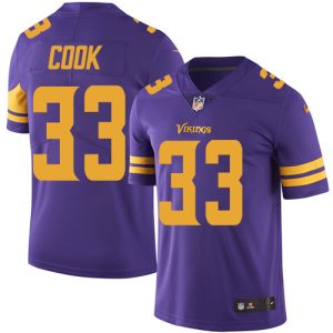 Finest Vikings #33 Dalvin Cook Purple Youth Stitched NFL Limited Rush Jersey
