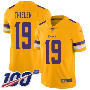Gorgeous Vikings #19 Adam Thielen Gold Youth Stitched NFL Limited Inverted Legend 100th Season Jersey