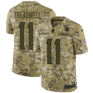 Finest Vikings #11 Laquon Treadwell Camo Youth Stitched NFL Limited 2018 Salute to Service Jersey