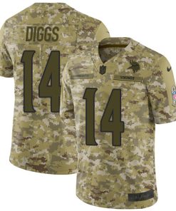 Gorgeous Vikings #14 Stefon Diggs Camo Youth Stitched NFL Limited 2018 Salute to Service Jersey