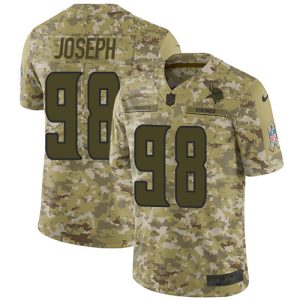 Superb Vikings #98 Linval Joseph Camo Youth Stitched NFL Limited 2018 Salute to Service Jersey