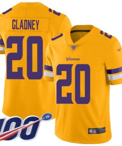 Superior Vikings #20 Jeff Gladney Gold Youth Stitched NFL Limited Inverted Legend 100th Season Jersey