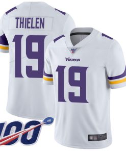 High quality Vikings #19 Adam Thielen White Youth Stitched NFL 100th Season Vapor Limited Jersey