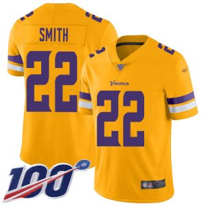 Superior Vikings #22 Harrison Smith Gold Youth Stitched NFL Limited Inverted Legend 100th Season Jersey