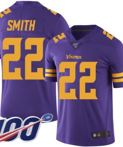 Gorgeous Vikings #22 Harrison Smith Purple Youth Stitched NFL Limited Rush 100th Season Jersey
