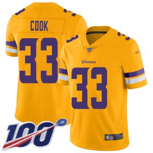 Exceptional Vikings #33 Dalvin Cook Gold Youth Stitched NFL Limited Inverted Legend 100th Season Jersey