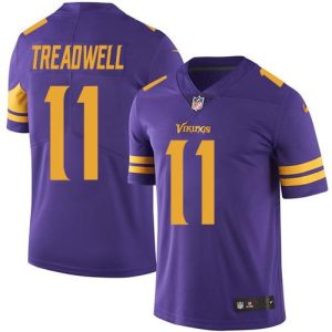 Exquisite Vikings #11 Laquon Treadwell Purple Youth Stitched NFL Limited Rush Jersey