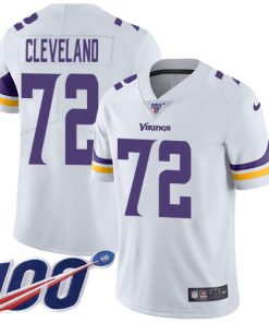 Superb Vikings #72 Ezra Cleveland White Youth Stitched NFL 100th Season Vapor Untouchable Limited Jersey