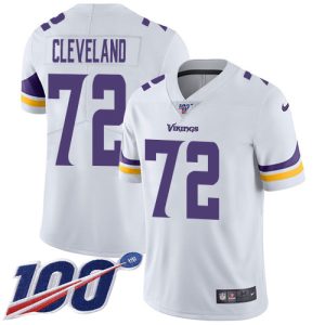 Superb Vikings #72 Ezra Cleveland White Youth Stitched NFL 100th Season Vapor Untouchable Limited Jersey