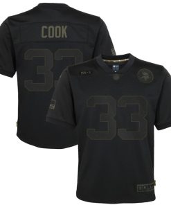 Marvelous Minnesota Vikings #33 Dalvin Cook Youth 2020 Salute to Service Game Jersey Black