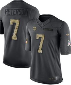 Superb Vikings #7 Patrick Peterson Black Youth Stitched NFL Limited 2016 Salute to Service Jersey