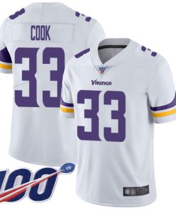 Premium Vikings #33 Dalvin Cook White Youth Stitched NFL 100th Season Vapor Limited Jersey