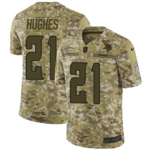Premium Vikings #21 Mike Hughes Camo Youth Stitched NFL Limited 2018 Salute to Service Jersey