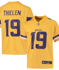 Finest Minnesota Vikings #19 Adam Thielen Youth Gold Inverted Team Game Jersey