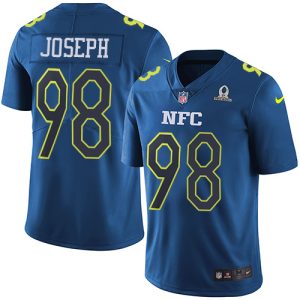 Superb Vikings #98 Linval Joseph Navy Youth Stitched NFL Limited NFC 2017 Pro Bowl Jersey