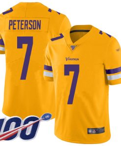 Marvelous Vikings #7 Patrick Peterson Gold Youth Stitched NFL Limited Inverted Legend 100th Season Jersey