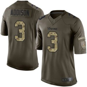Superior Vikings #3 Jordan Addison Green Youth Stitched NFL Limited 2015 Salute to Service Jersey