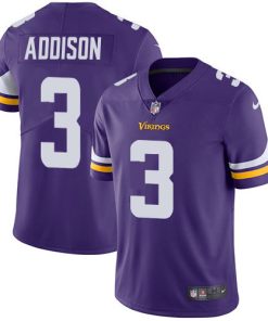 Exquisite Vikings #3 Jordan Addison Purple Team Color Youth Stitched NFL Vapor Untouchable Limited Jersey