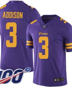 High quality Vikings #3 Jordan Addison Purple Youth Stitched NFL Limited Rush 100th Season Jersey