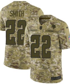 Outstanding Vikings #22 Harrison Smith Camo Youth Stitched NFL Limited 2018 Salute to Service Jersey