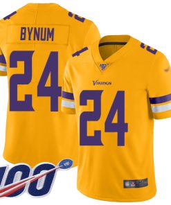 Finest Vikings #24 Camryn Bynum Gold Youth Stitched NFL Limited Inverted Legend 100th Season Jersey