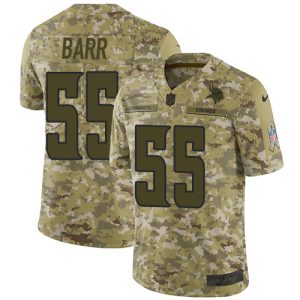 Superb Vikings #55 Anthony Barr Camo Youth Stitched NFL Limited 2018 Salute to Service Jersey