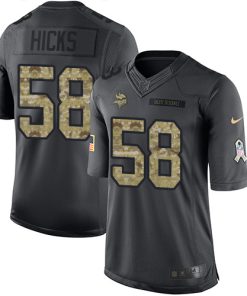 High quality Vikings #58 Jordan Addison Black Youth Stitched NFL Limited 2016 Salute to Service Jersey