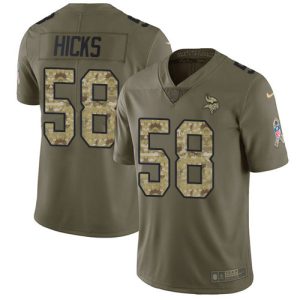 Premium Vikings #58 Jordan Addison Olive/Camo Youth Stitched NFL Limited 2017 Salute To Service Jersey