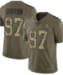 Exquisite Vikings #97 Everson Griffen Olive/Camo Youth Stitched NFL Limited 2017 Salute to Service Jersey