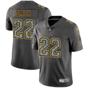 Finest Vikings #22 Harrison Smith Gray Static Youth Stitched NFL Vapor Untouchable Limited Jersey