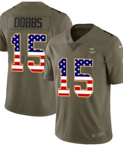 Superb Vikings #15 Josh Dobbs Olive/USA Flag Youth Stitched NFL Limited 2017 Salute To Service Jersey