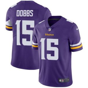 Superb Vikings #15 Josh Dobbs Purple Team Color Youth Stitched NFL Vapor Untouchable Limited Jersey