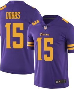 Gorgeous Vikings #15 Josh Dobbs Purple Youth Stitched NFL Limited Rush Jersey