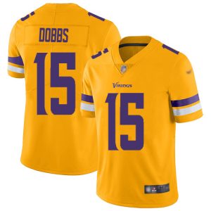 Superior Vikings #15 Josh Dobbs Gold Youth Stitched NFL Limited Inverted Legend Jersey