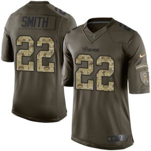 Exceptional Vikings #22 Harrison Smith Green Youth Stitched NFL Limited 2015 Salute to Service Jersey