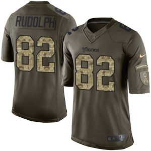 Gorgeous Vikings #82 Kyle Rudolph Green Youth Stitched NFL Limited 2015 Salute to Service Jersey