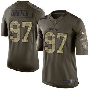 Exquisite Vikings #97 Everson Griffen Green Youth Stitched NFL Limited 2015 Salute to Service Jersey