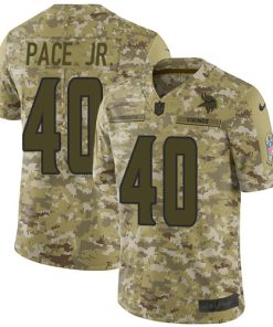 Gorgeous Vikings #40 Ivan Pace Jr. Camo Youth Stitched NFL Limited 2018 Salute To Service Jersey