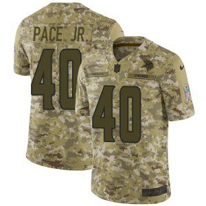 Gorgeous Vikings #40 Ivan Pace Jr. Camo Youth Stitched NFL Limited 2018 Salute To Service Jersey
