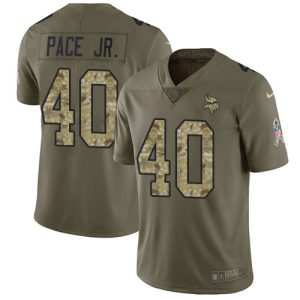 Gorgeous Vikings #40 Ivan Pace Jr. Olive/Camo Youth Stitched NFL Limited 2017 Salute To Service Jersey