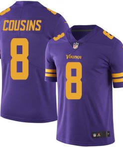 Finest Vikings #8 Kirk Cousins Purple Youth Stitched NFL Limited Rush Jersey