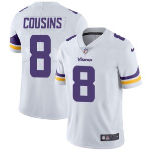 Exquisite Vikings #8 Kirk Cousins White Youth Stitched NFL Vapor Untouchable Limited Jersey