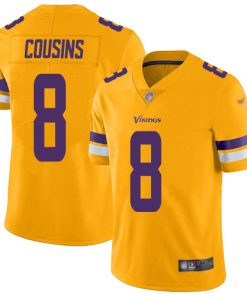 Finest Vikings #8 Kirk Cousins Gold Youth Stitched NFL Limited Inverted Legend Jersey