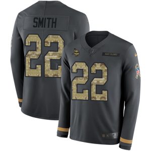 Gorgeous Vikings #22 Harrison Smith Anthracite Salute to Service Youth Stitched NFL Limited Therma Long Sleeve Jersey
