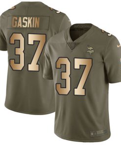 Outstanding Vikings #37 Myles Gaskin Olive/Gold Youth Stitched NFL Limited 2017 Salute To Service Jersey